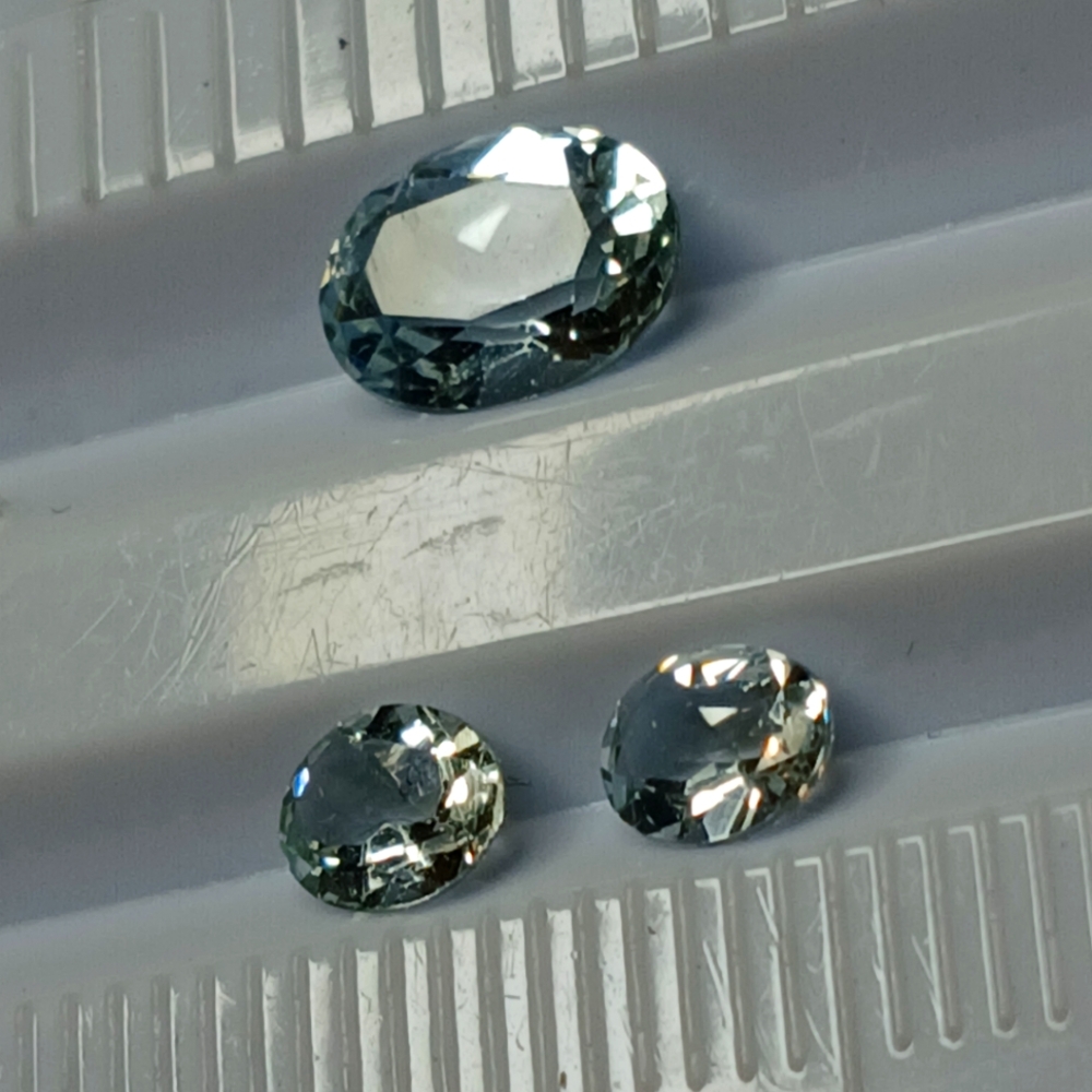 Elegant Oval Aquamarine Gemstone Trio